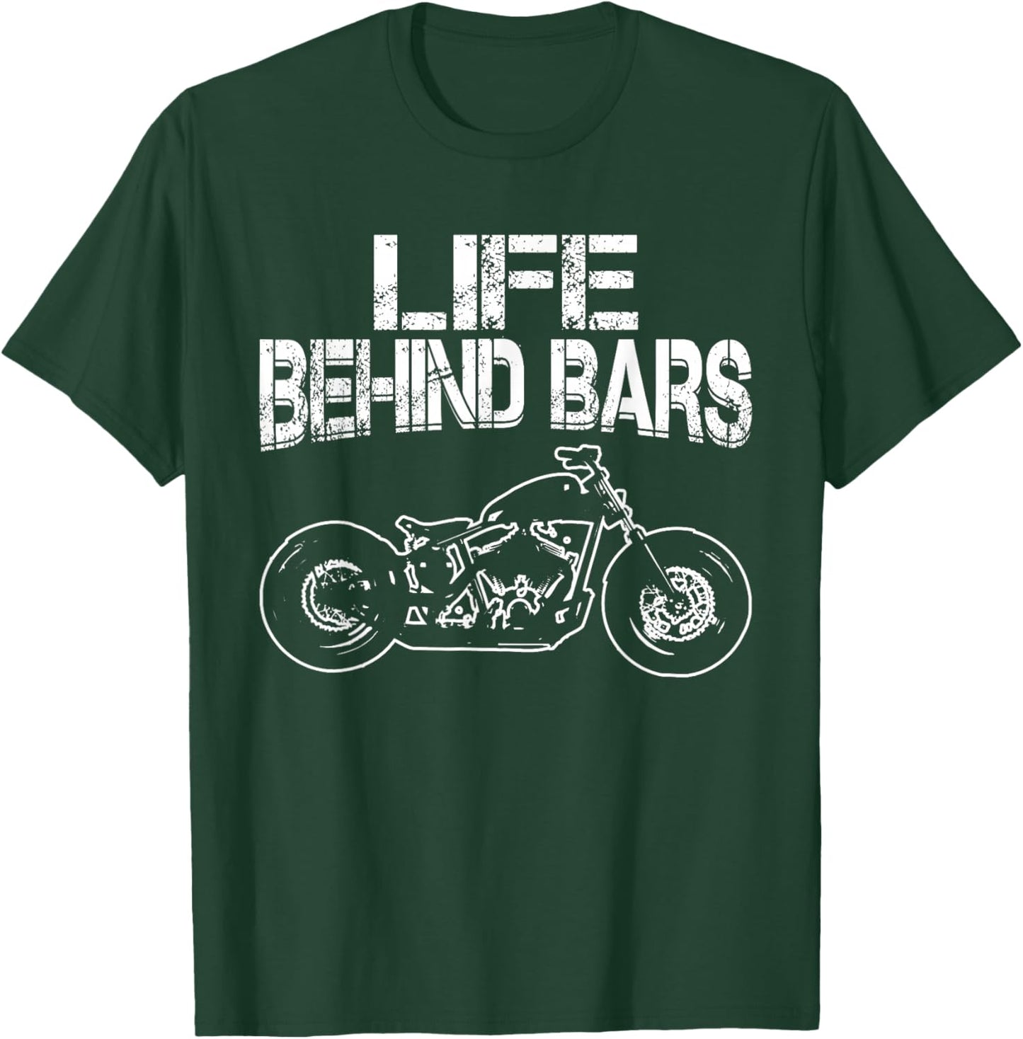 Life Behind Bars t shirt | Bobber t shirt | Motorcycle T-Shirt - T-Shirt | Forest