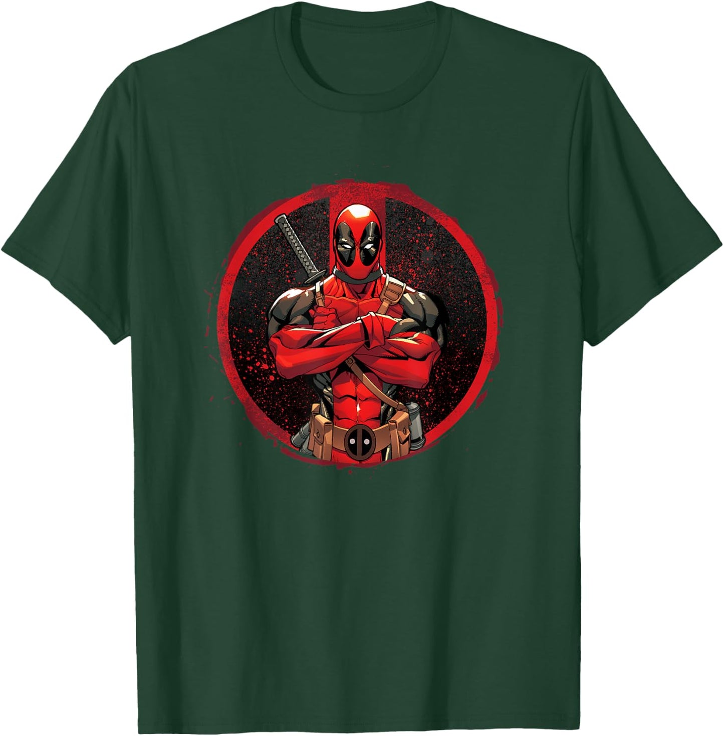 Marvel Deadpool Distressed Circle , black T-Shirt - T-Shirt | Forest