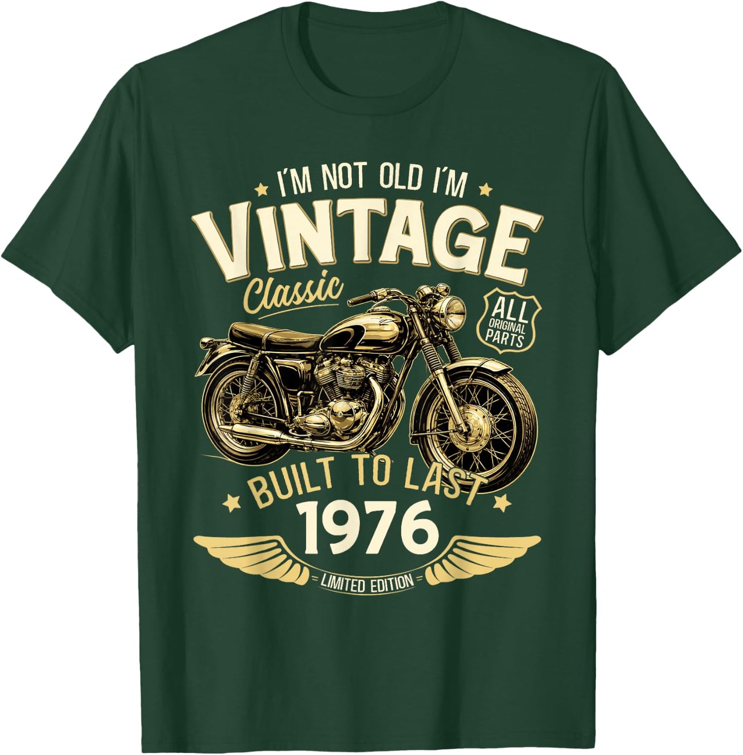 50. Geburtstag Mann Geschenk Motorrad Motorradfahrer 1976 T-Shirt - T-Shirt | Forest