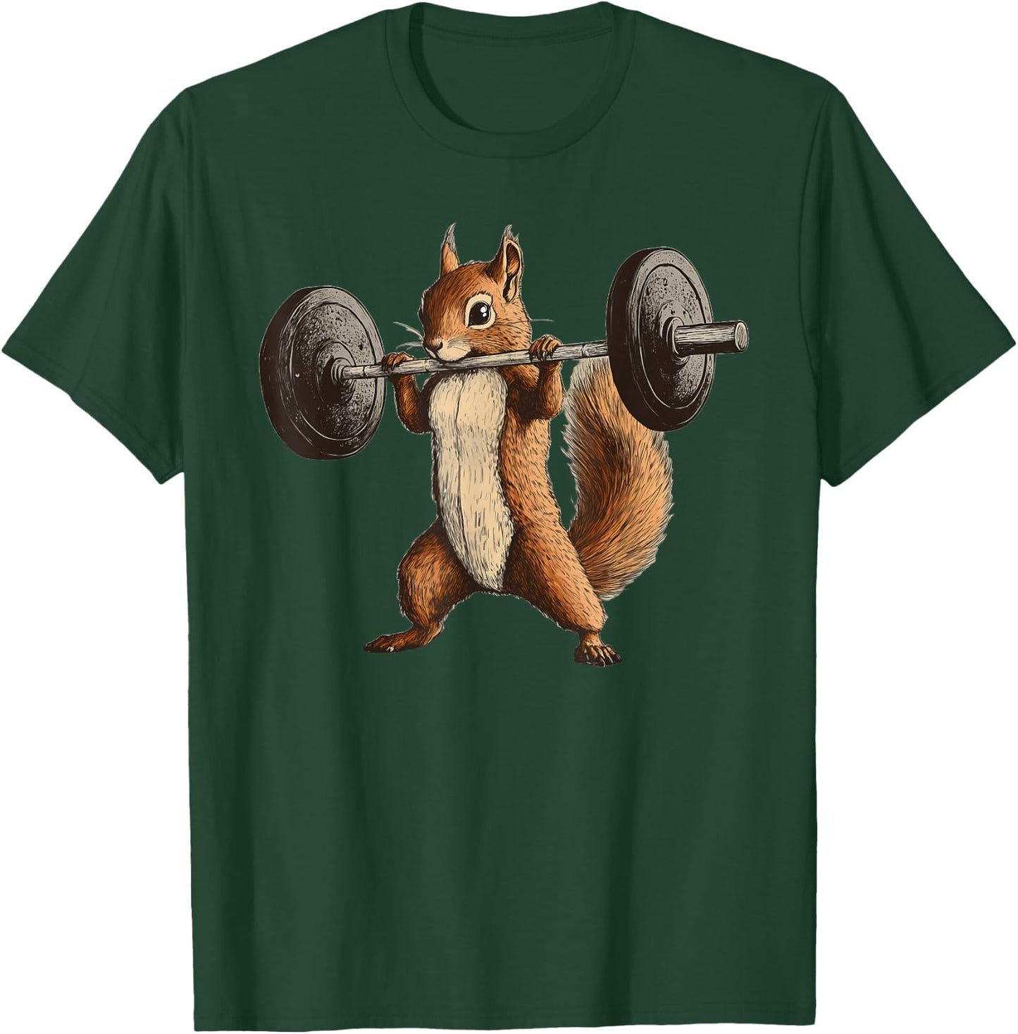 Squirrel Powerlifting Weightlifting Gym Workout T-Shirt - T-Shirt | Forest