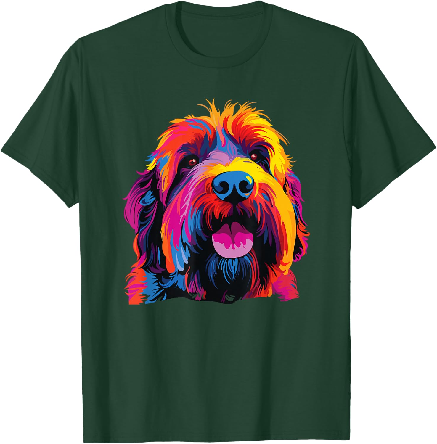 Watercolor Colorful Russian Black Terrier T-Shirt - T-Shirt | Forest
