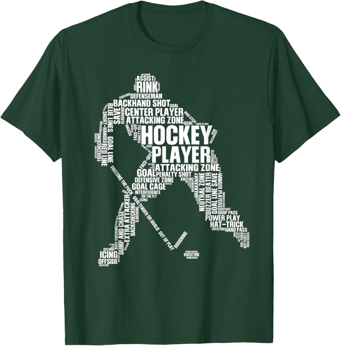 Cool Ice Hockey Art Women Boy Girl Ice Hockey Player T-Shirt - T-Shirt | Forest
