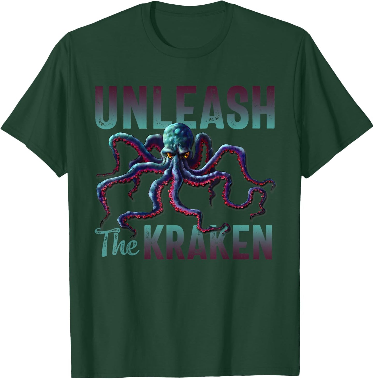 Kraken Vintage Unleash the Giant Kraken T-Shirt - T-Shirt | Forest