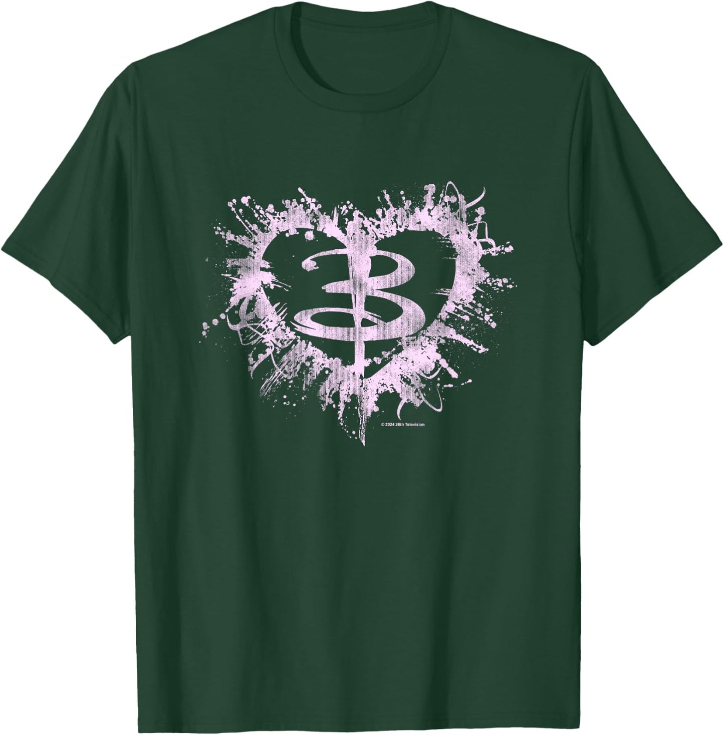 Buffy The Vampire Slayer Vintage Paint Splat Heart Logo , Black, S T-Shirt - T-Shirt | Forest