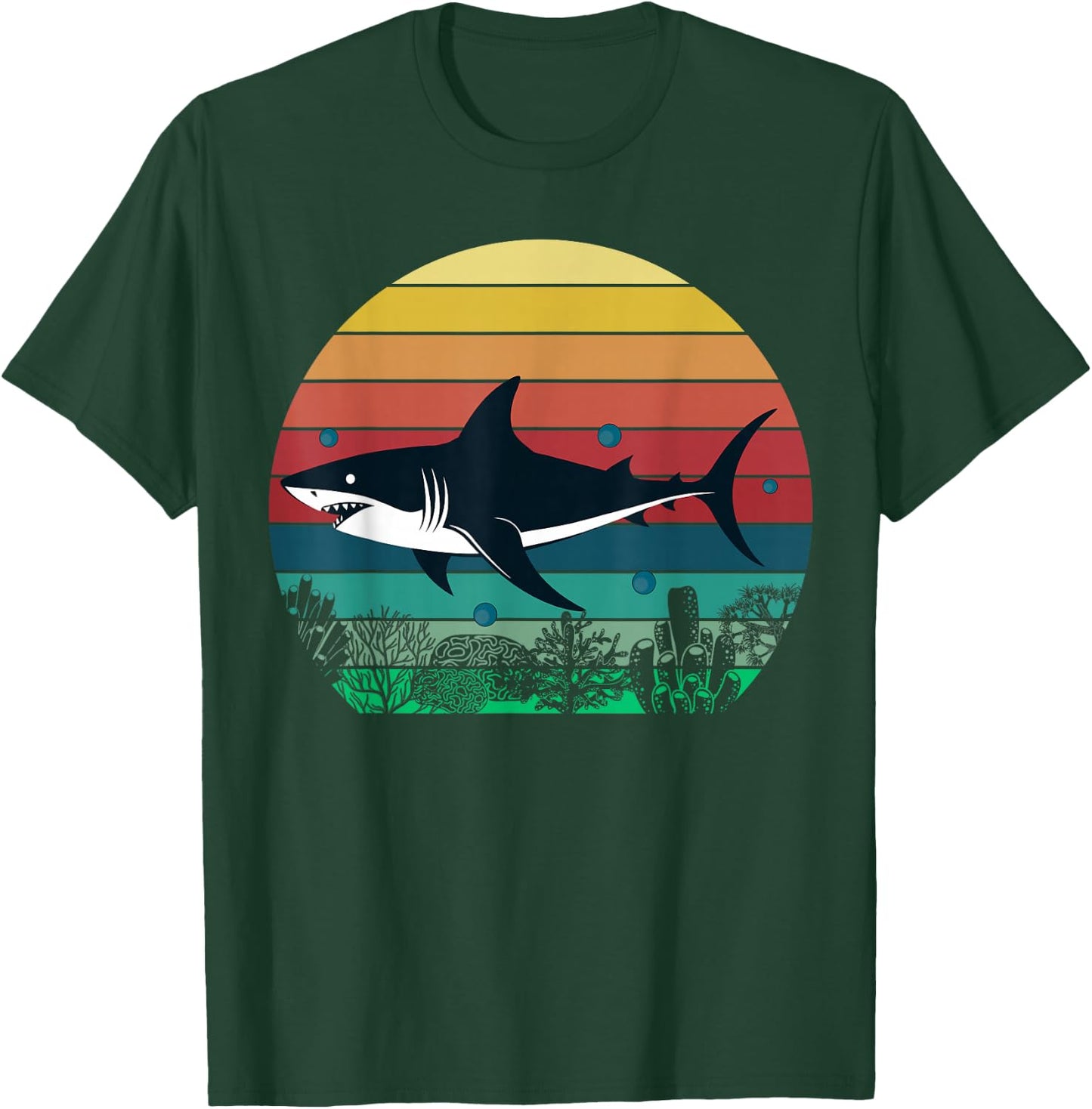 Blue Shark Retro or Boys T-Shirt - T-Shirt | Forest