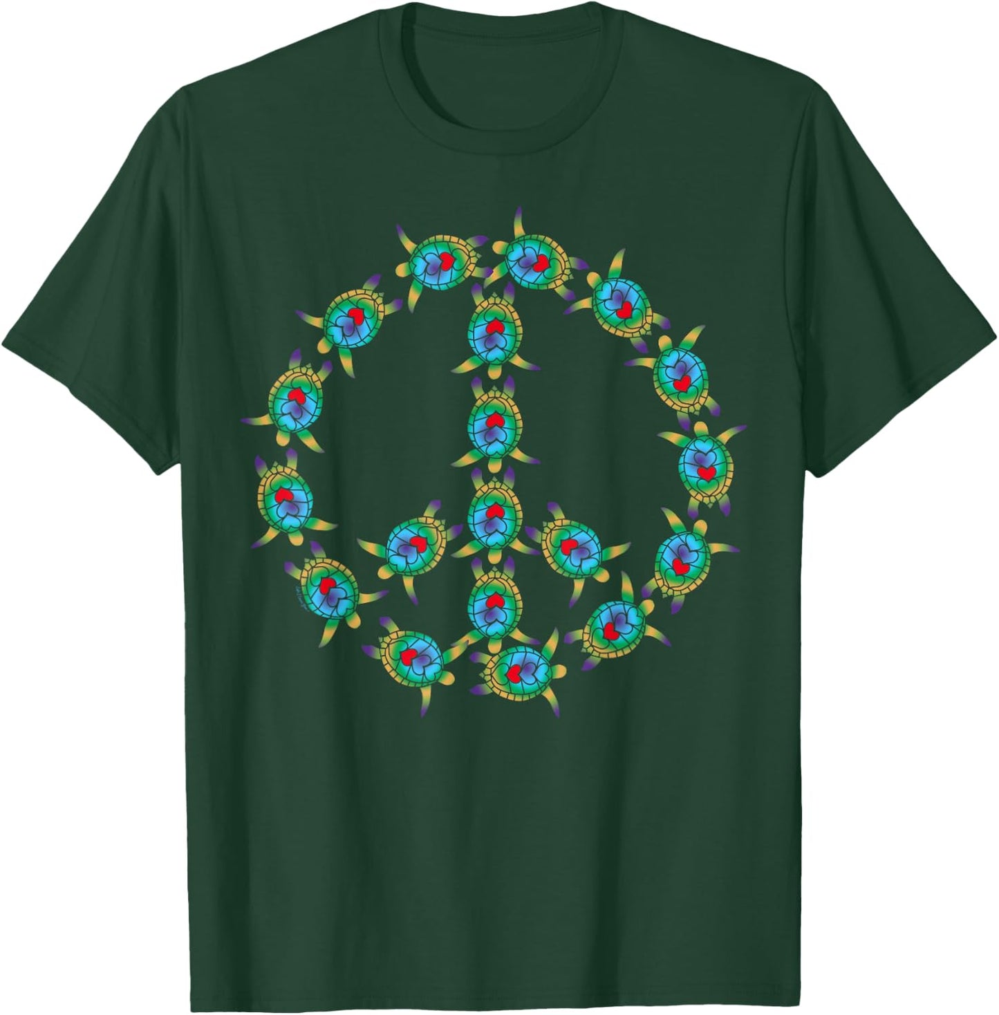 Beautiful Tropical Sea Turtles Peace Sign T-Shirt - T-Shirt | Forest