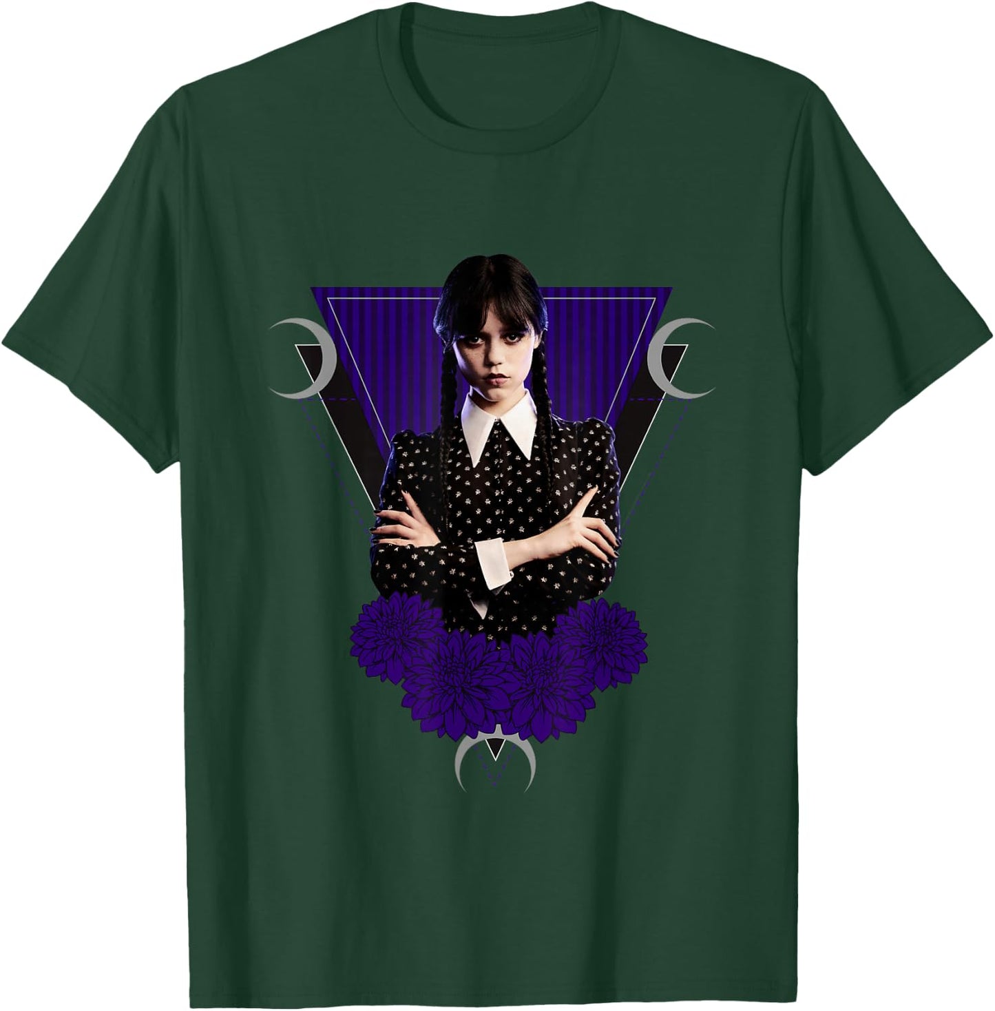 Mittwochsserie Mittwoch Schwarze Dahlien und Monde T-Shirt - T-Shirt | Forest