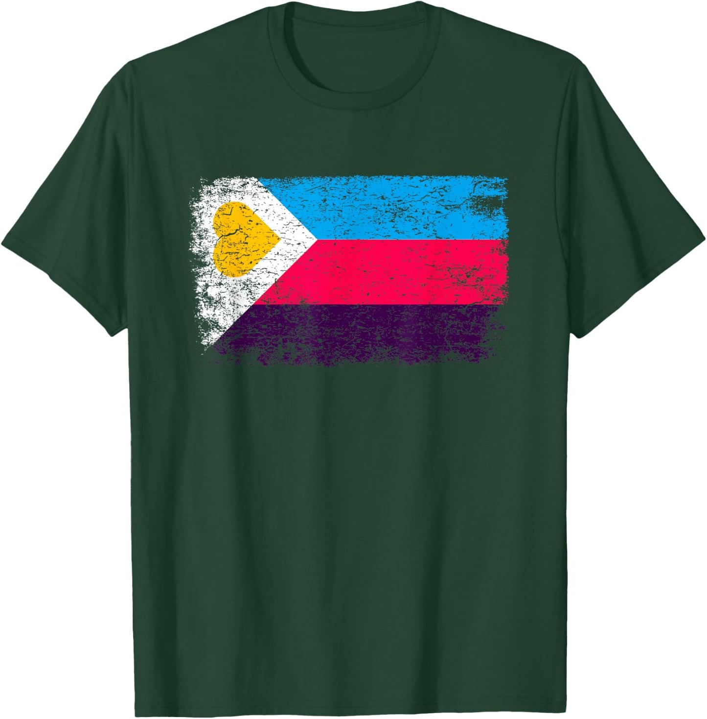 Polyamory New Pride Flag - Polyamorous Throuple T-Shirt - T-Shirt | Forest