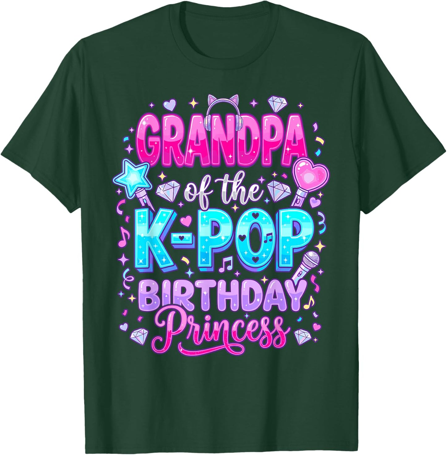 Grandpa of The K-Pop Birthday Princess Korean Music T-Shirt - T-Shirt | Forest