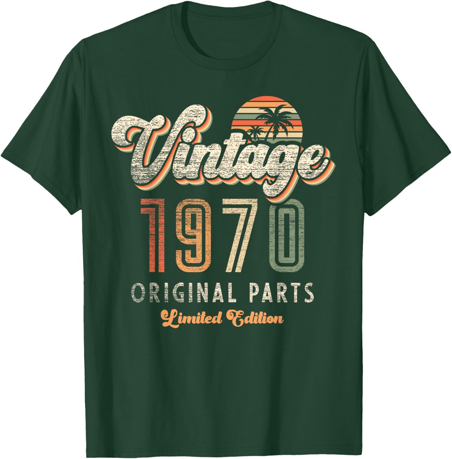 Vintage 1970 Limited Edition 76th Anniversary Palm Retro T-Shirt - T-Shirt | Forest