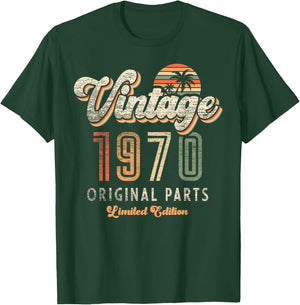 Vintage 1970 Limited Edition 76th Anniversary Palm Retro T-Shirt - T-Shirt | Forest