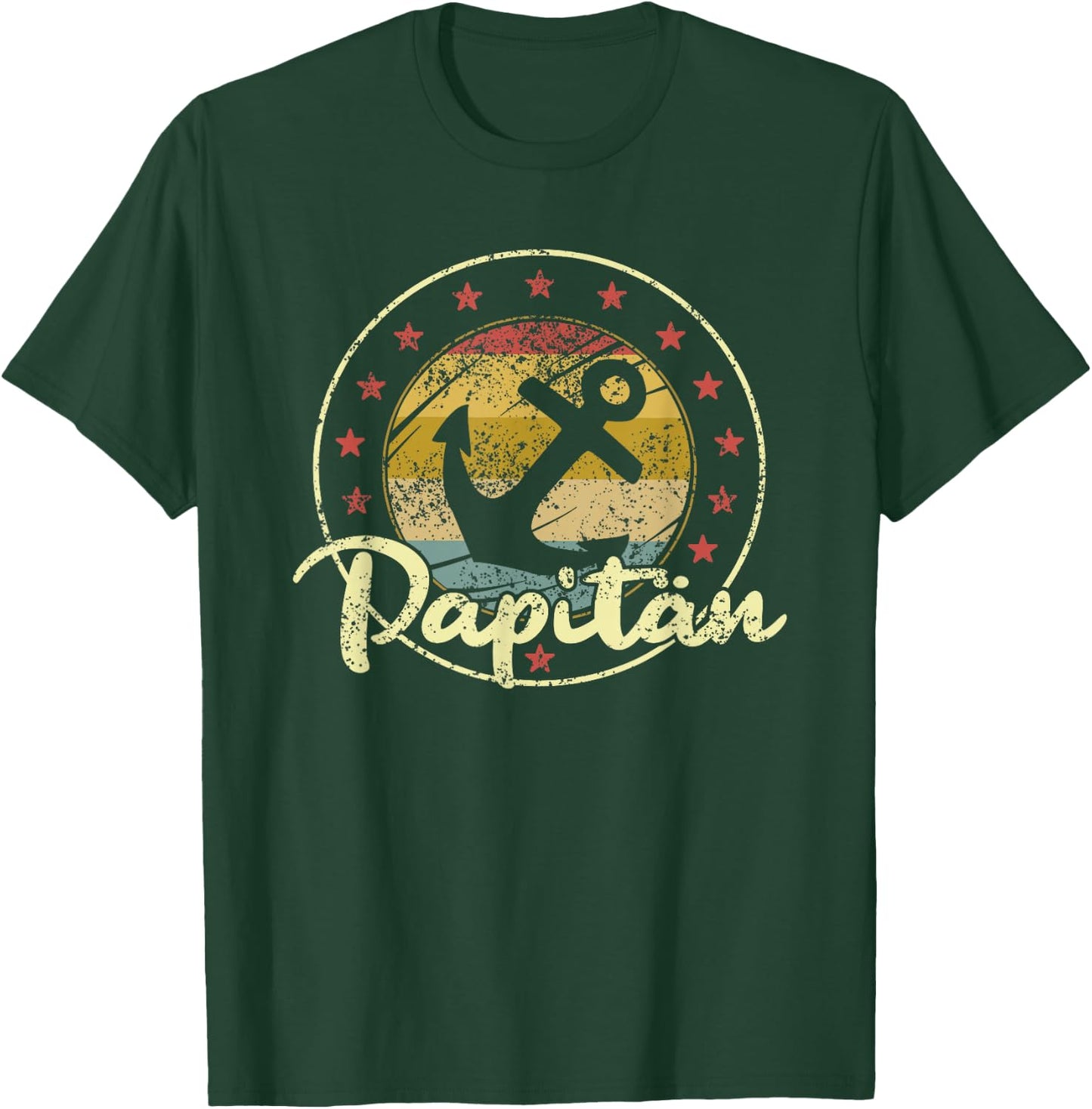Papitän Vatertag Bester Papa Anker Norden Kapitän T-Shirt - T-Shirt | Forest