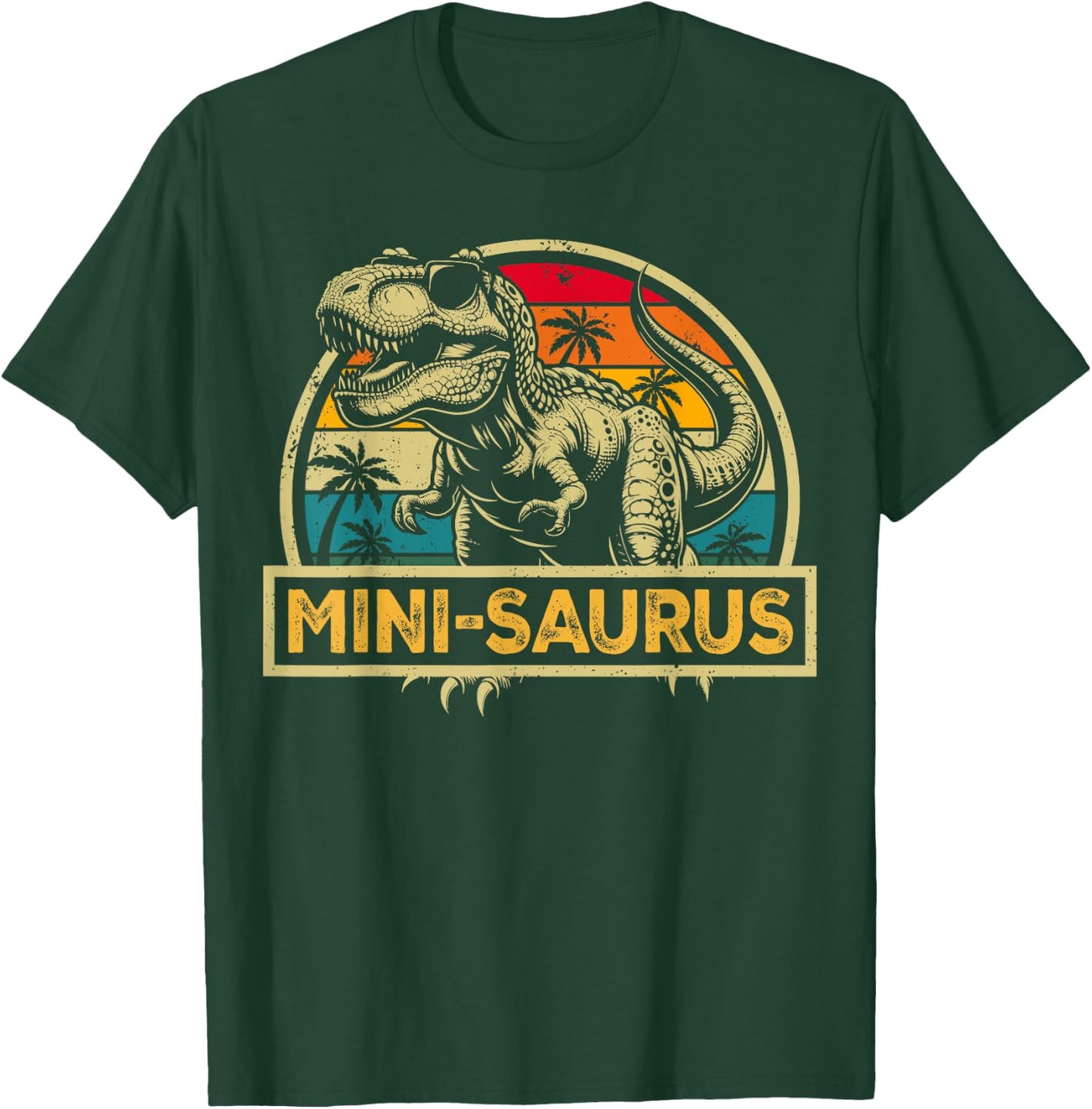 Mini-saurus T Rex Dinosaur Mini Saurus Family Matching T-Shirt - T-Shirt | Forest
