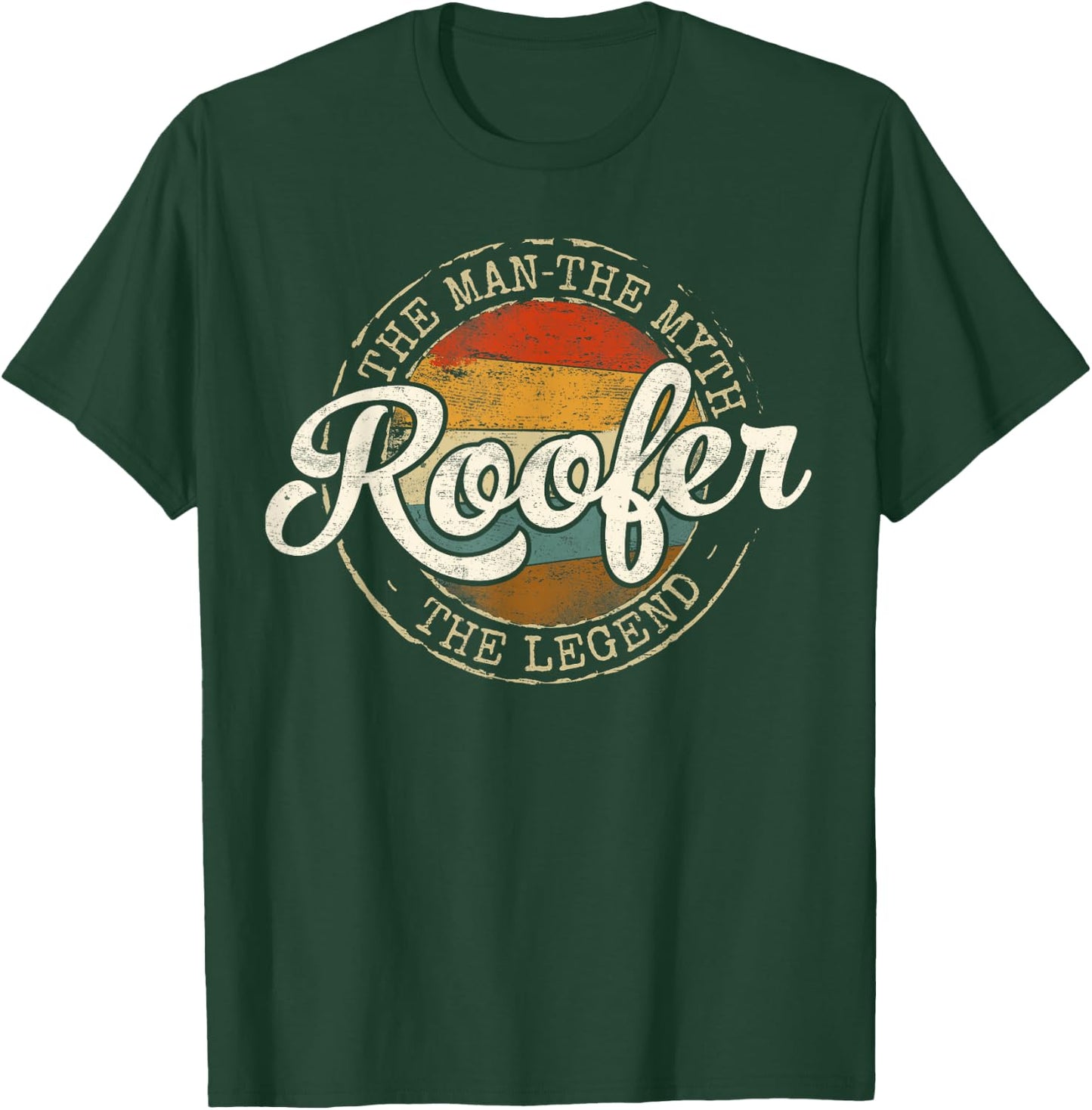 Roofer The Man The Myth The Legend Vintage Stamp Roofing T-Shirt - T-Shirt | Forest