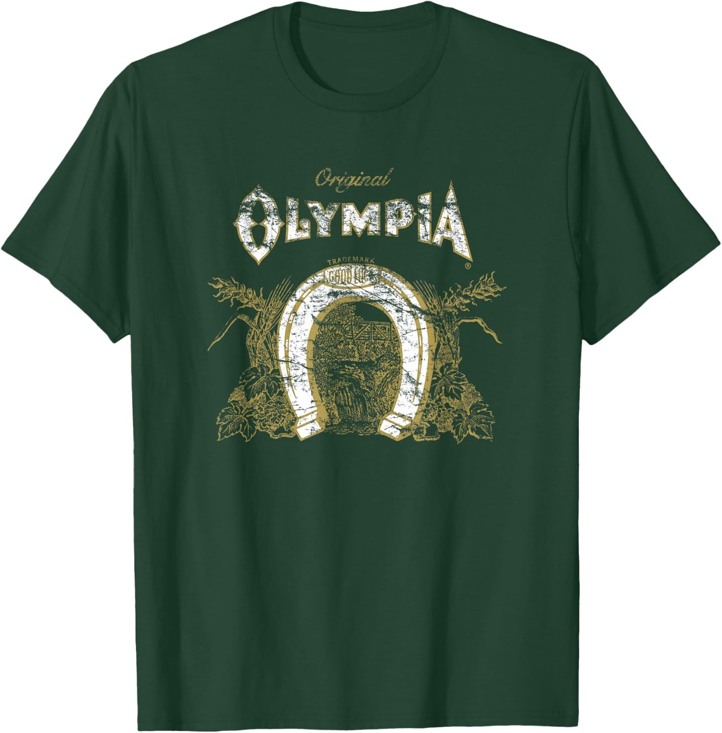 Olympia Vintage Style - Pale Logo T-Shirt - T-Shirt | Forest