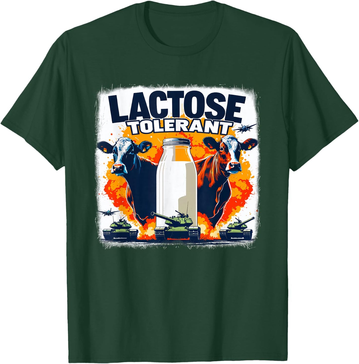 Lactose Tolerant Bold Statement Meme Funny 09R98M T-Shirt - T-Shirt | Forest