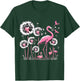 Flamingo and Dandelion Flower , Small, Black T-Shirt - T-Shirt | Forest