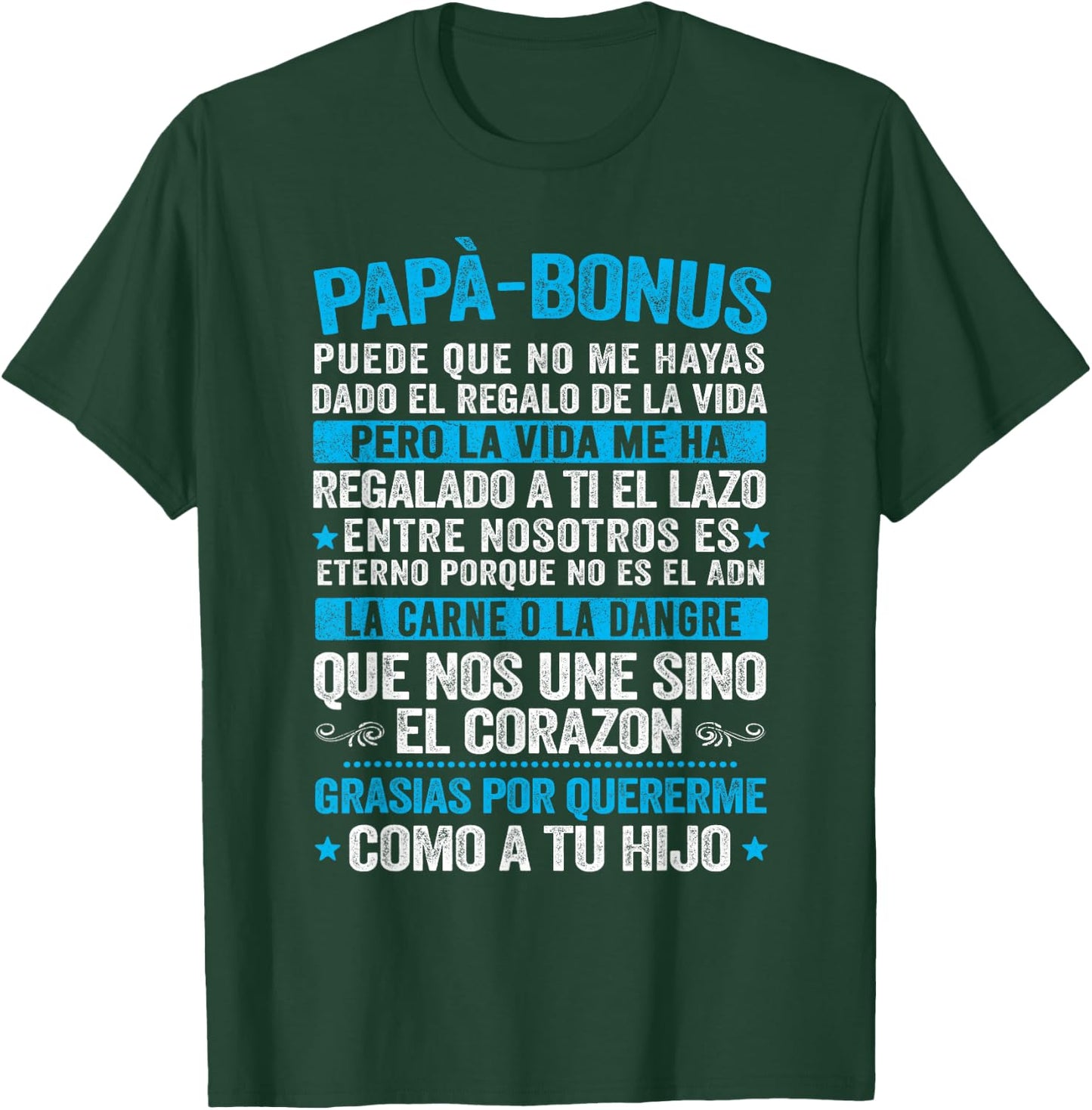 Bonus Papa , Happy Father's Day Clothing, Stepdad T-Shirt - T-Shirt | Forest