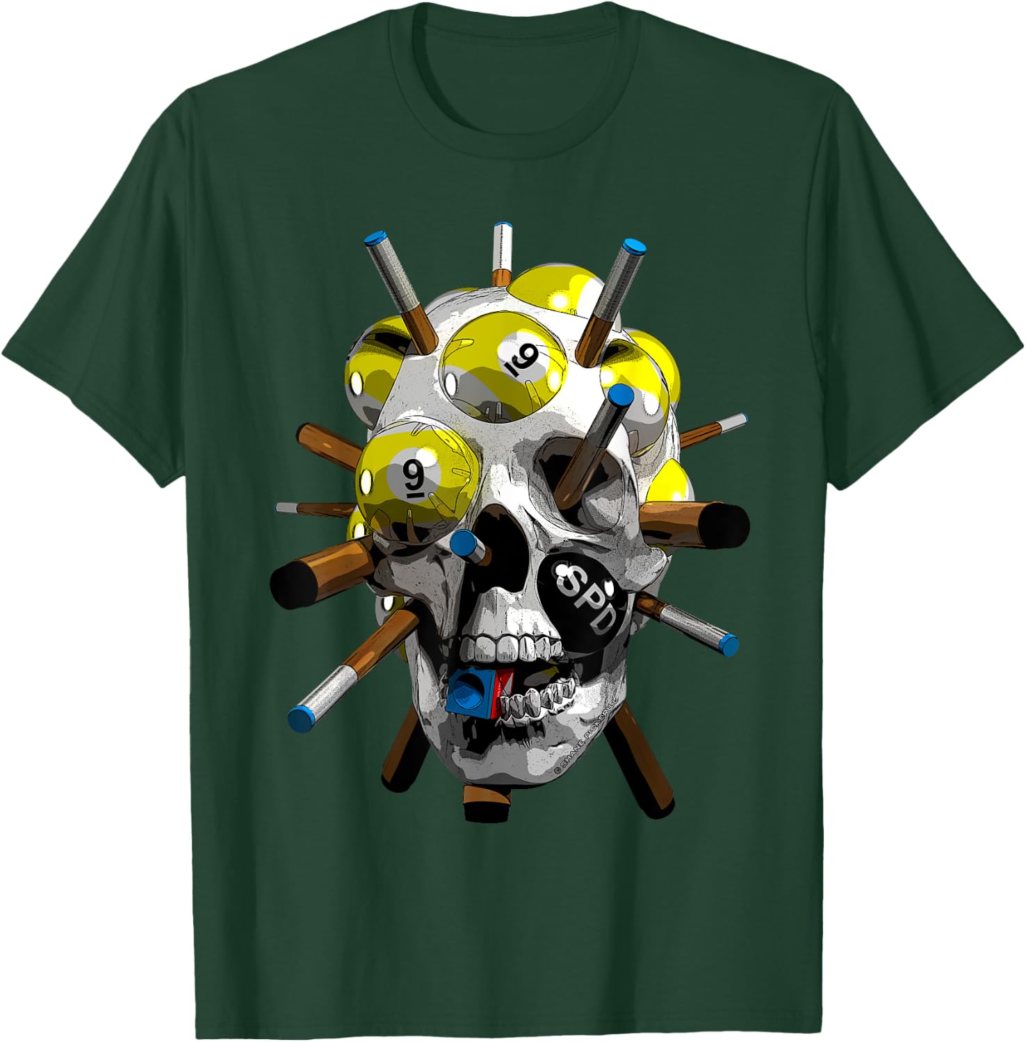 Halloween 9-Ball Pool Cues for Billiards & Nine Ball Player T-Shirt - T-Shirt | Forest
