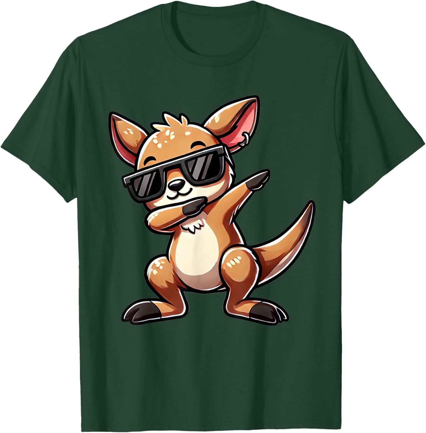 Dabbing Kangaroo Funny Kangaroo with Zoom Motif Kangaroo , black T-Shirt - T-Shirt | Forest