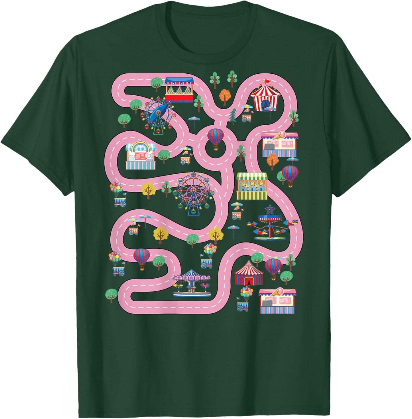 Cool Play Mat Car Racing Track Back Cute Father's Day , black T-Shirt - T-Shirt | Forest