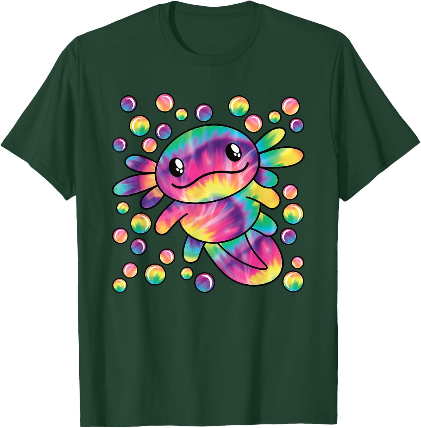 Colourful Axolotl Kawaii Salamander Women Men Kids T-Shirt - T-Shirt | Forest