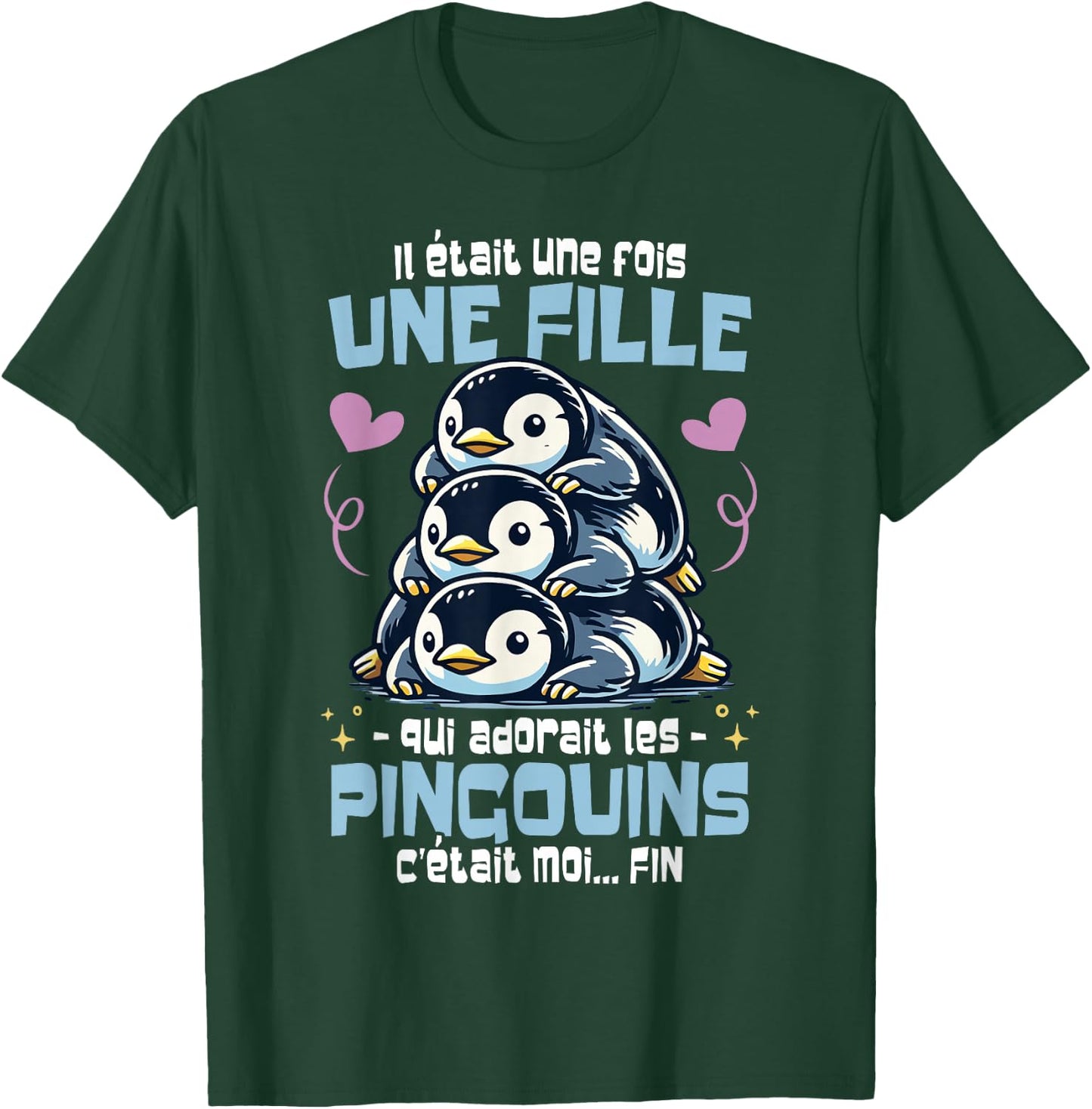 Penguin was a Time Woman Girl Funny Penguins , Black, S T-Shirt - T-Shirt | Forest