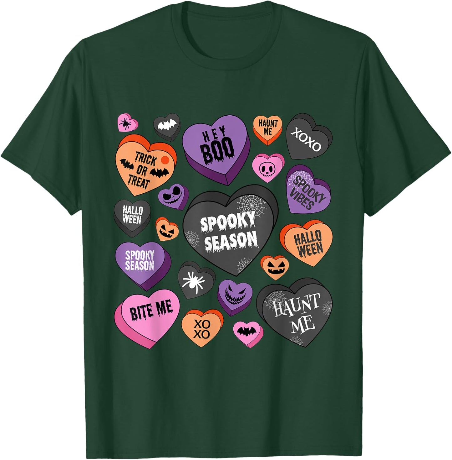 Candy Heart Spooky Season Funny Halloween T-Shirt - T-Shirt | Forest