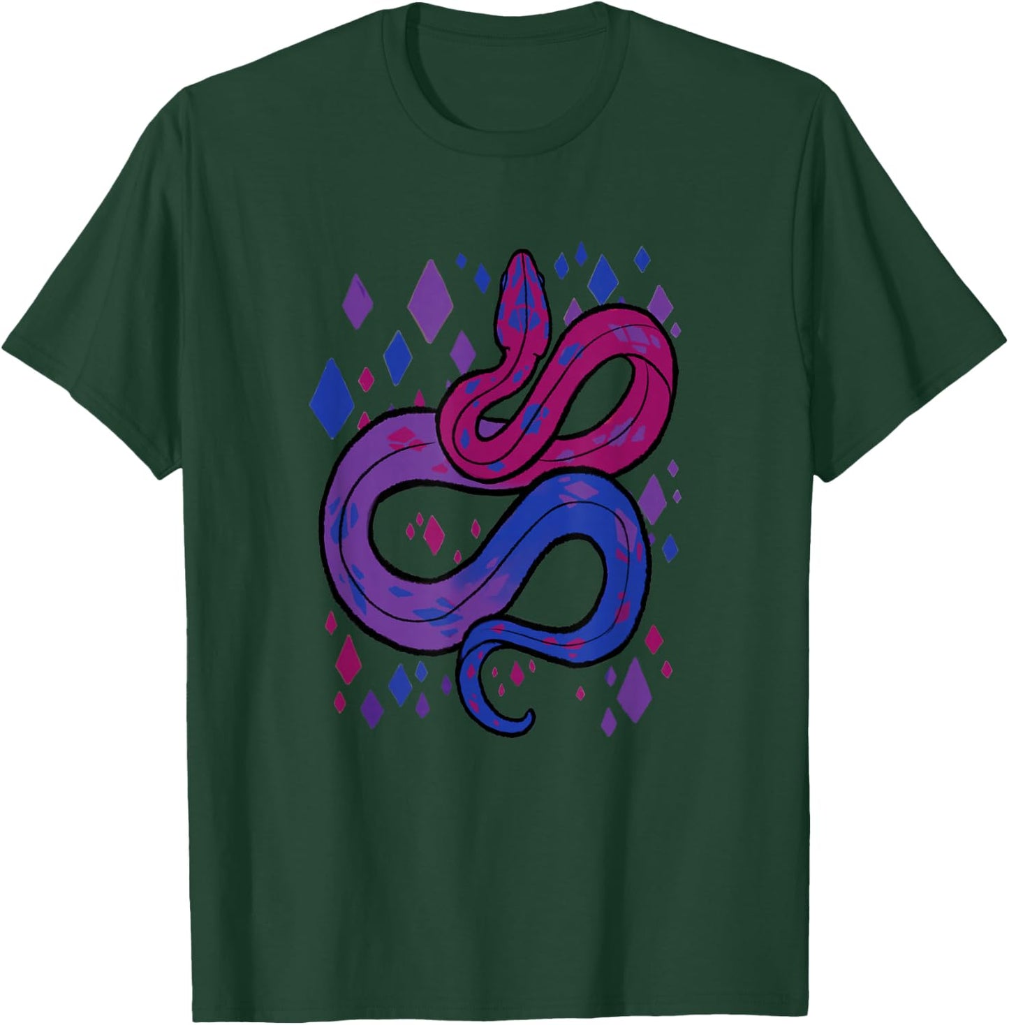 Bisexual Pride Flag Snake T-Shirt - T-Shirt | Forest