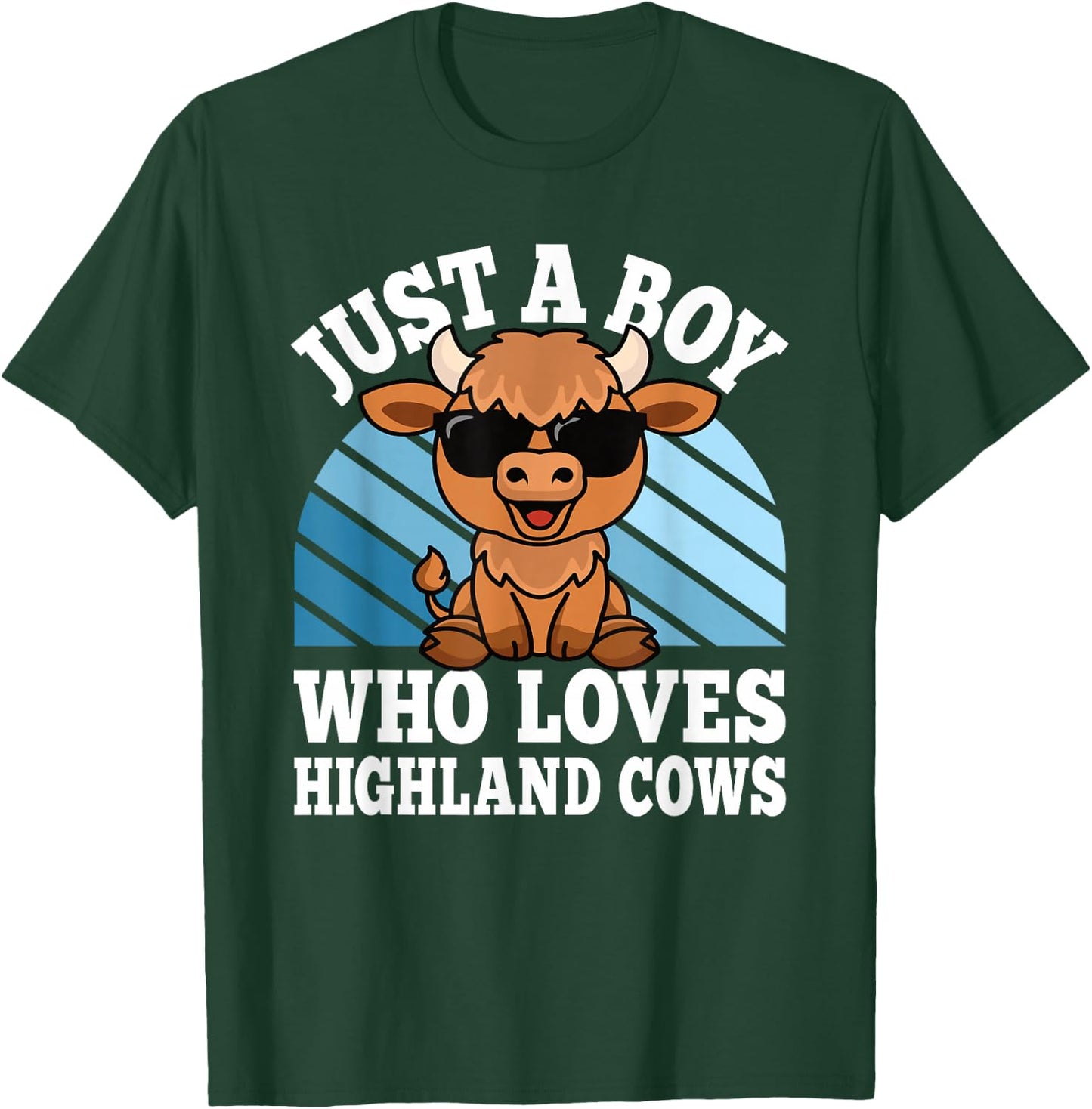 Just A Boy Who Loves Highland Cows Western Kids T-Shirt - T-Shirt | Forest