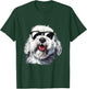 Old English Sheepdog Sunglasses Dog Breed Graphic Women Girls Kids T-Shirt - T-Shirt | Forest