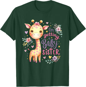 Baby Sister reveal I'm getting a Baby Sister Cute Giraffe T-Shirt - T-Shirt | Forest