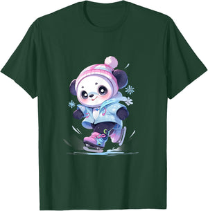 Panda Figure Skating Figure Skater Ice Skates T-Shirt - T-Shirt | Forest