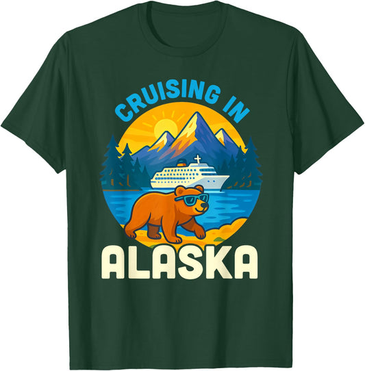 Alaska Cruise 2025 Fun Design Kids Boys Girls Toddlers T-Shirt - T-Shirt | Forest