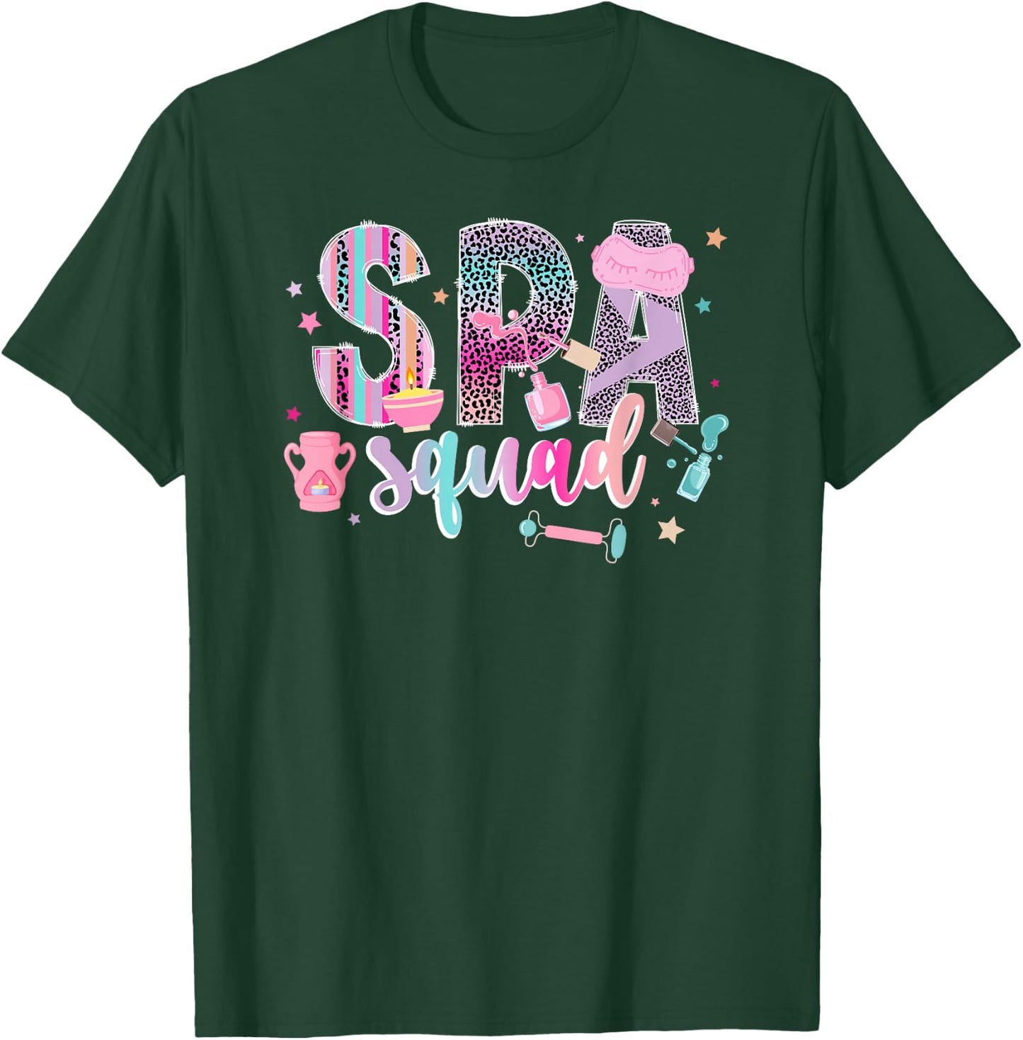 Spa Squad Leopard Spa Birthday Squad Girls Spa Party T-Shirt - T-Shirt | Forest