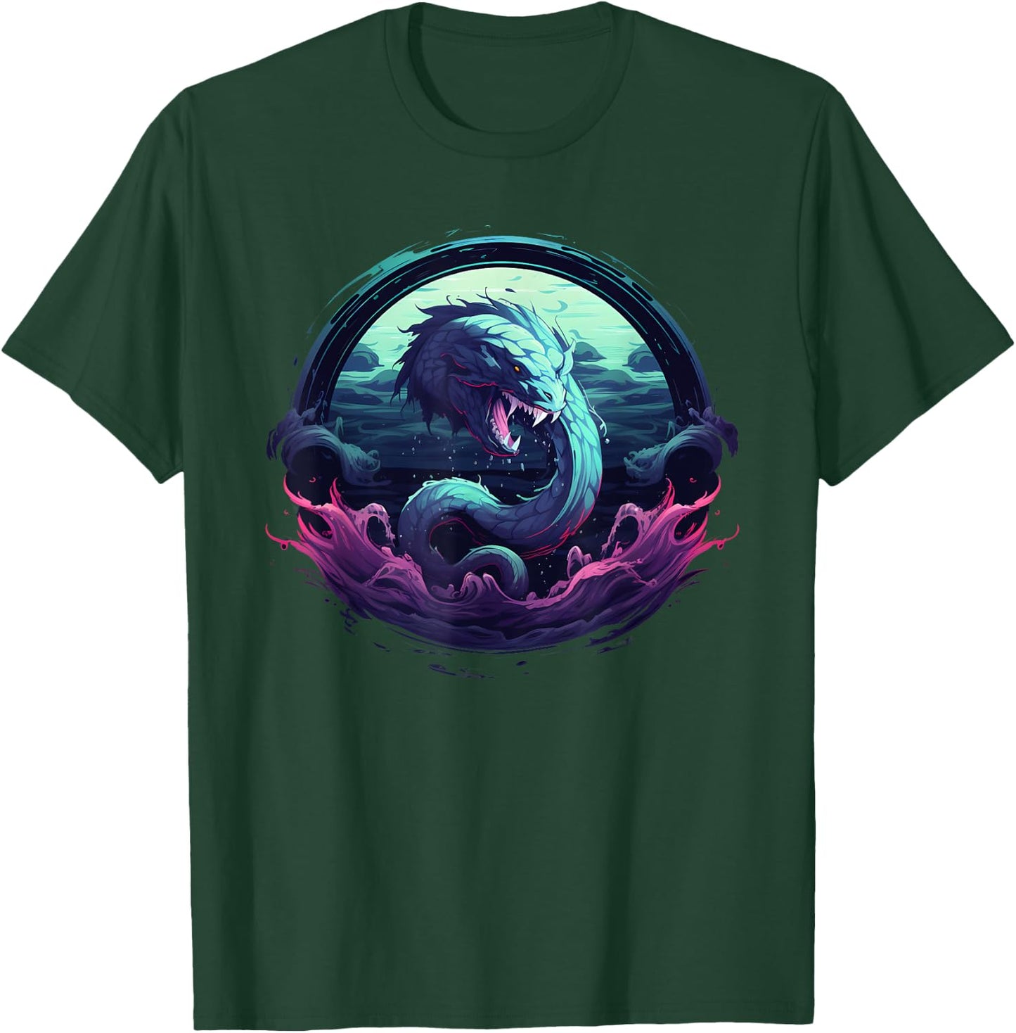 Leviathan Sea Monster Creature Cryptid Animal Ocean Graphic T-Shirt - T-Shirt | Forest