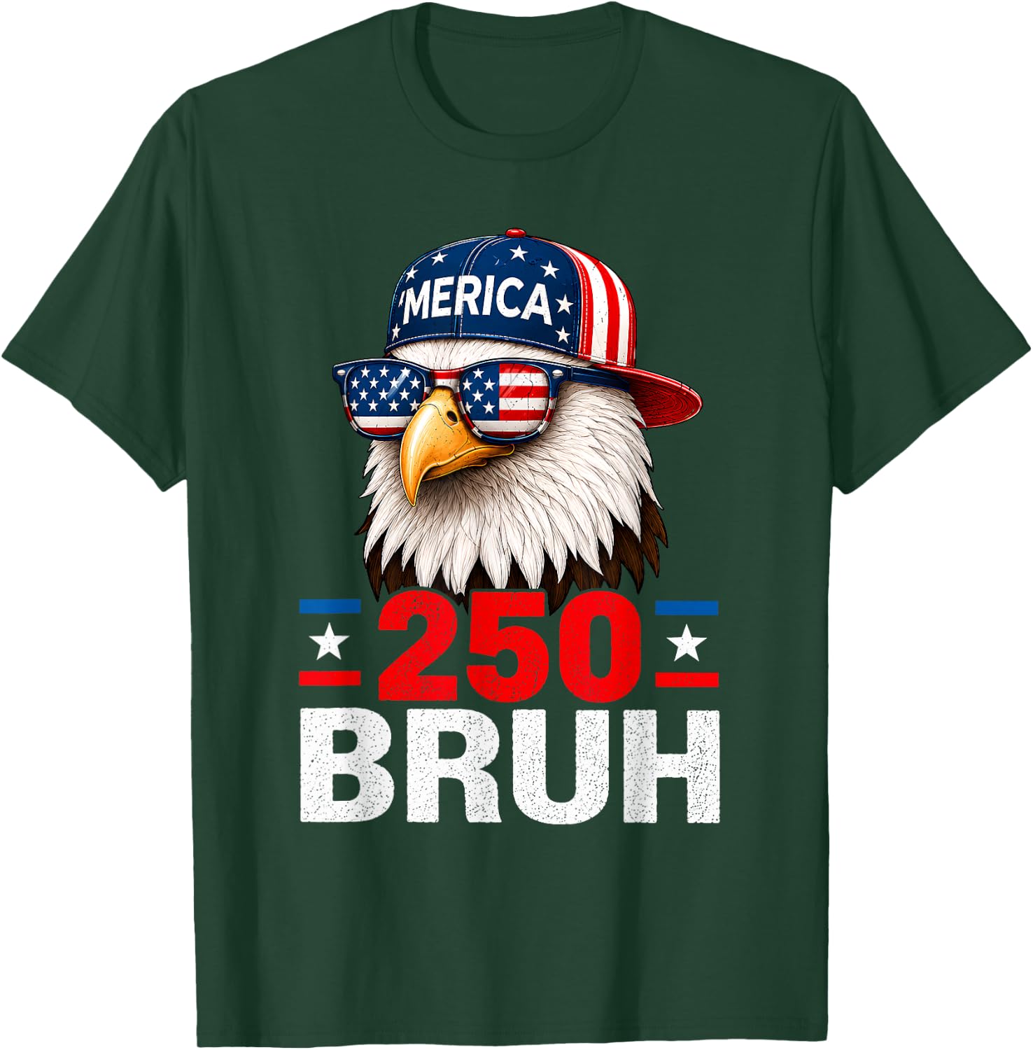 Bruh 250 Anniversary USA Boys Kids 250 Years 4th of July T-Shirt - T-Shirt | Forest