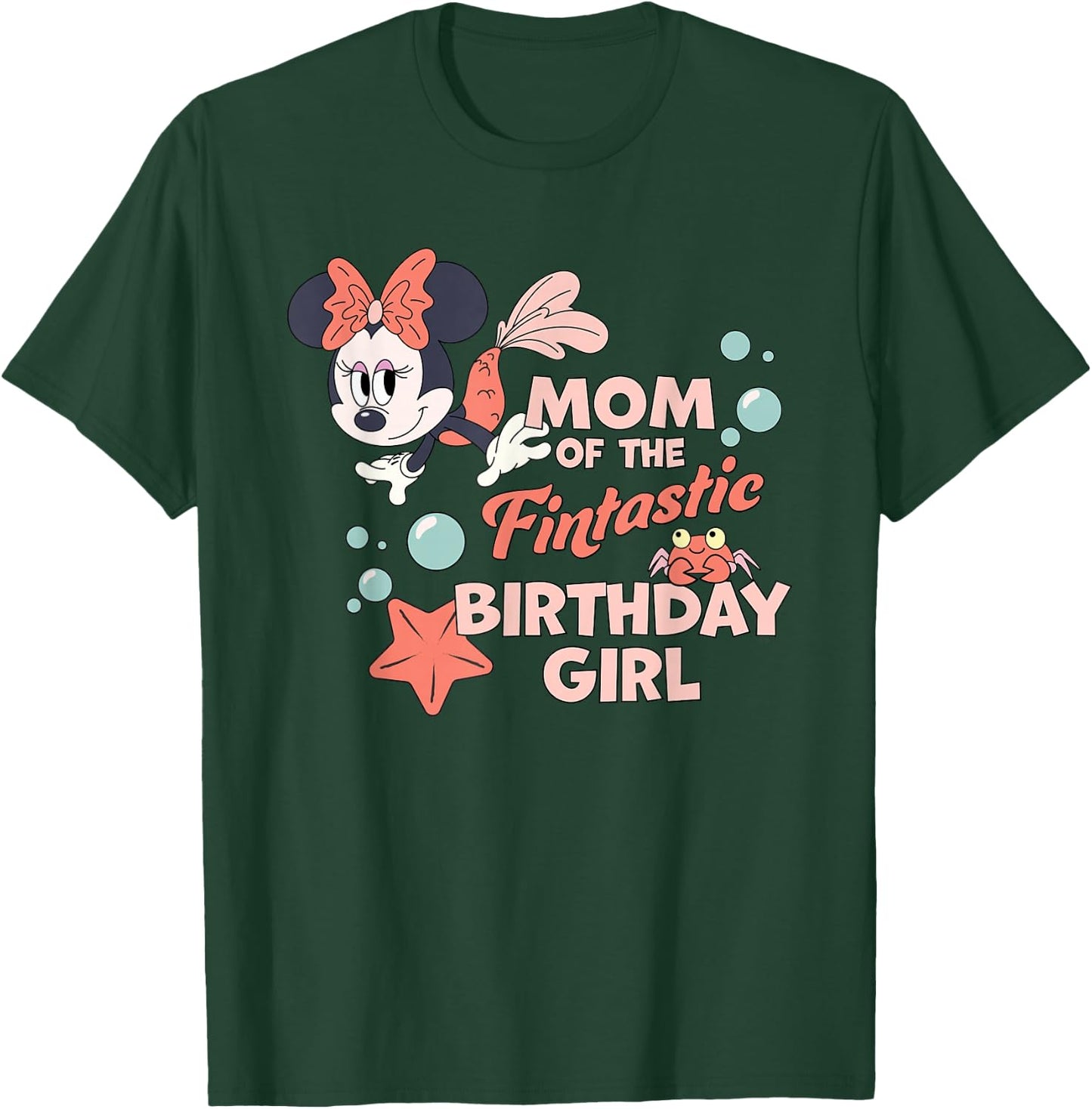 Disney Minnie Mouse Mermaid Mom of The Birthday Girl T-Shirt - T-Shirt | Forest