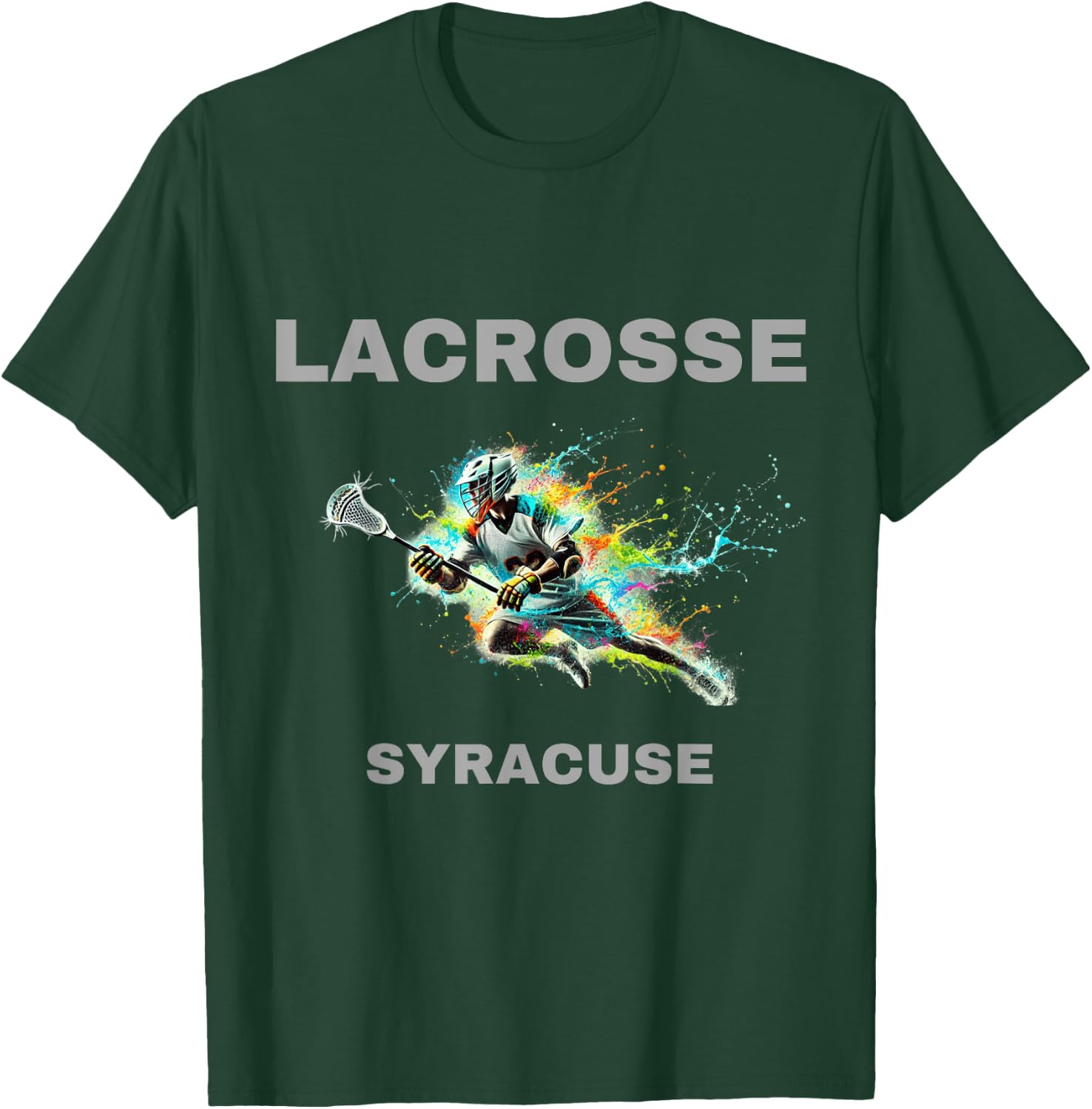 Colorful Lacrosse Player - Syracuse T-Shirt - T-Shirt | Forest