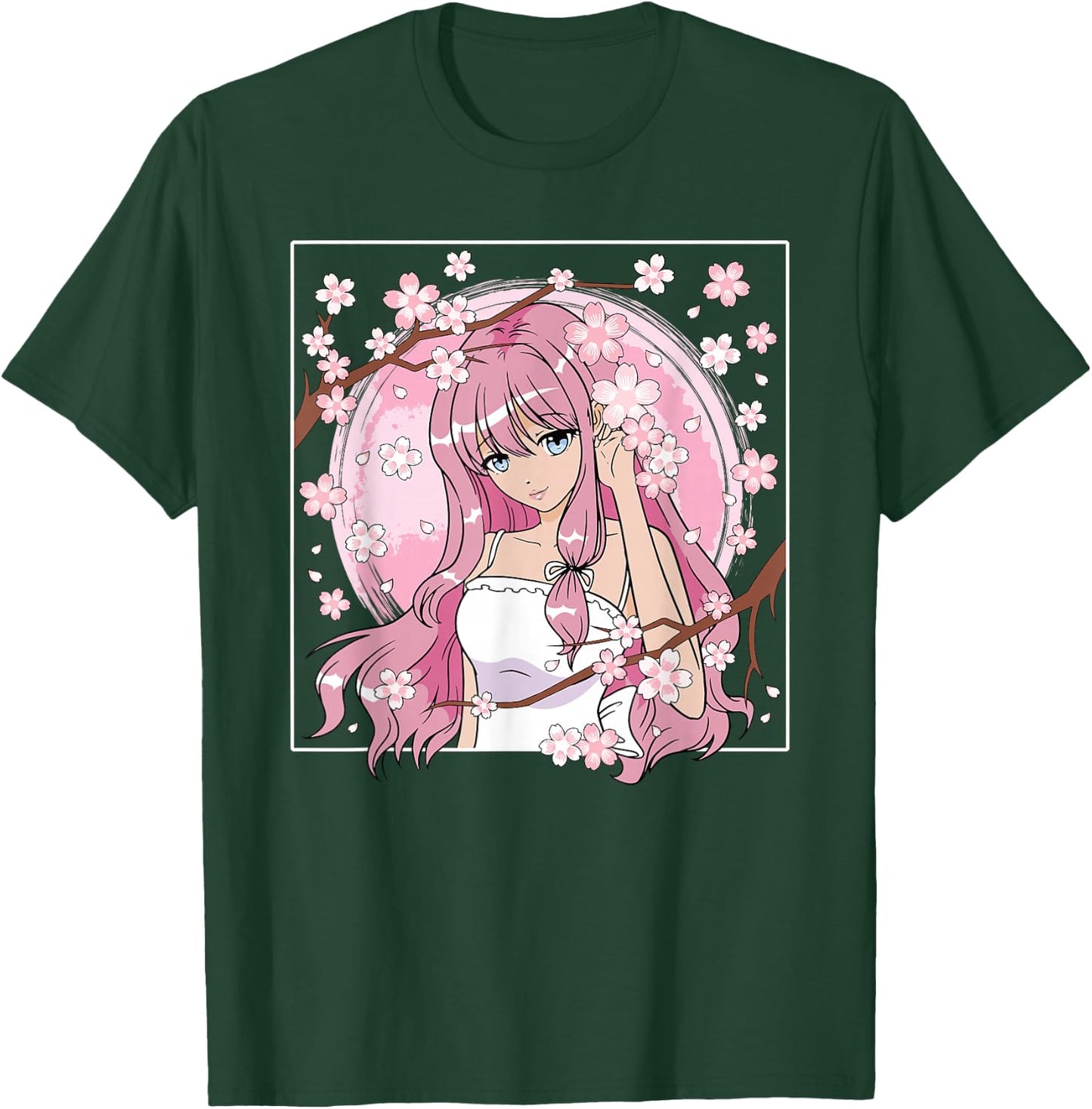 Japanisches Anime Mädchen Otaku Kirschblüte Sakura Damen T-Shirt - T-Shirt | Forest