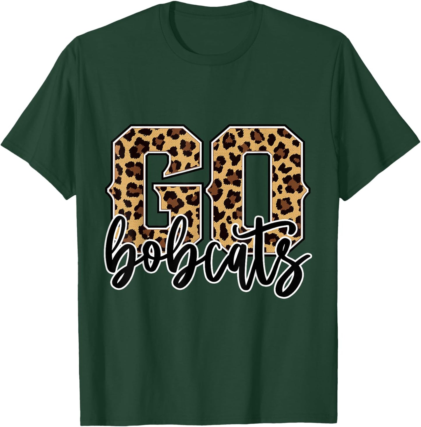Bobcats Go Bobcats Leopard Print Cheetah Graphic T-Shirt - T-Shirt | Forest