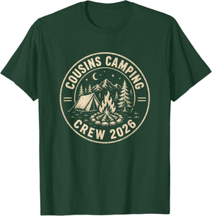 Cousins Camping Crew 2026 Summer Camp Men Women Boys Girls T-Shirt - T-Shirt | Forest