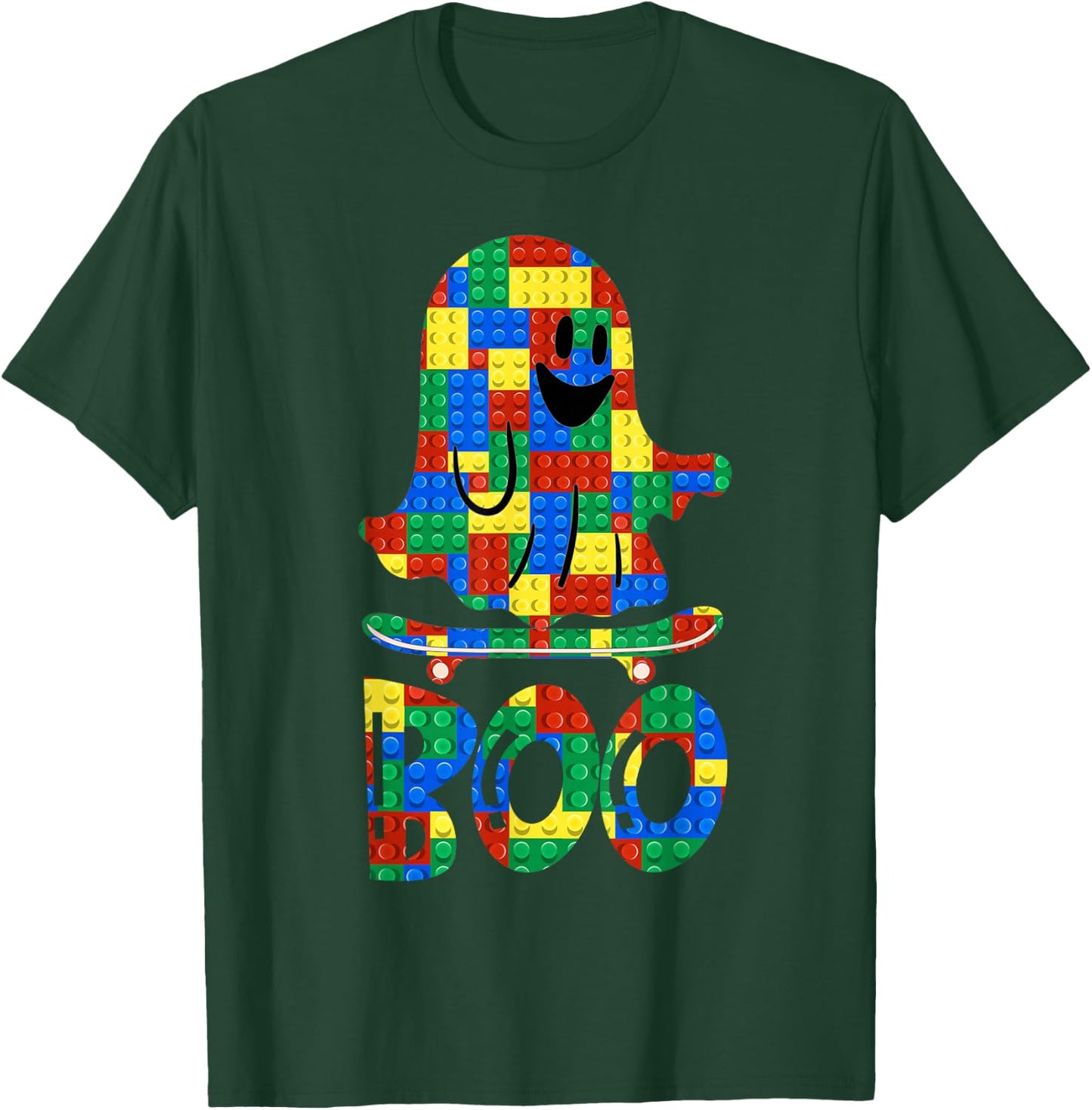 Building Blocks Ghost Boo Master Builder Halloween Costume T-Shirt - T-Shirt | Forest