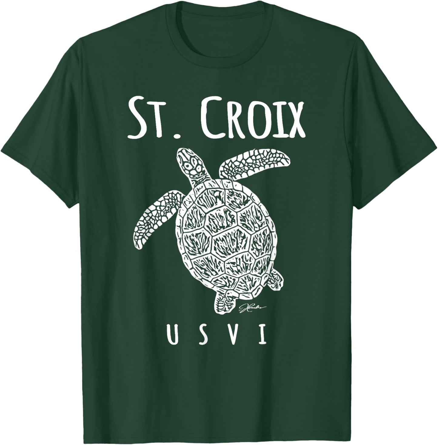 JCombs: St. Croix, USVI, Sea Turtle, Beach T-Shirt - T-Shirt | Forest