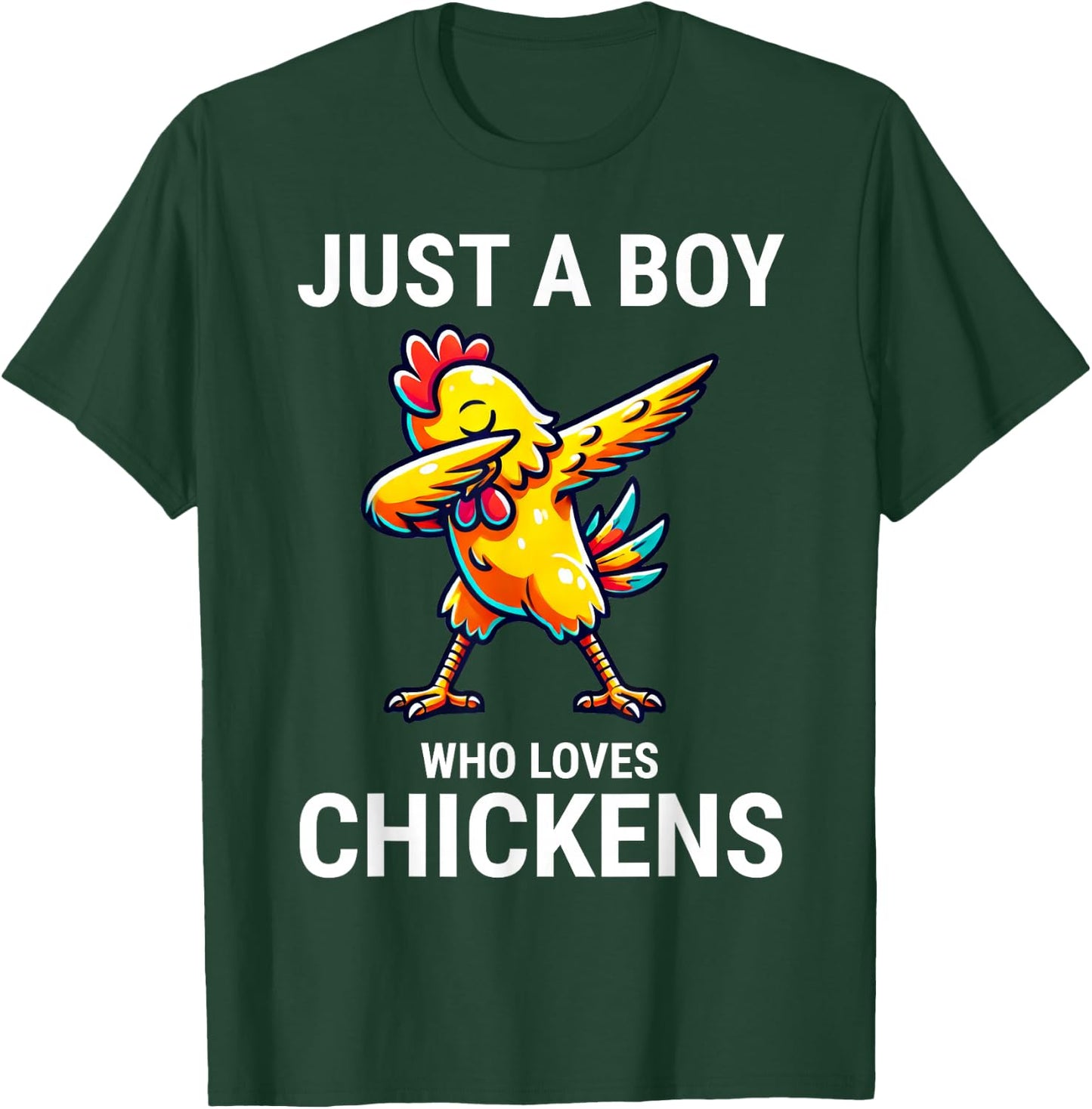 Just A Boy Who Loves Chickens Cute Chicken Dabbing T-Shirt - T-Shirt | Forest