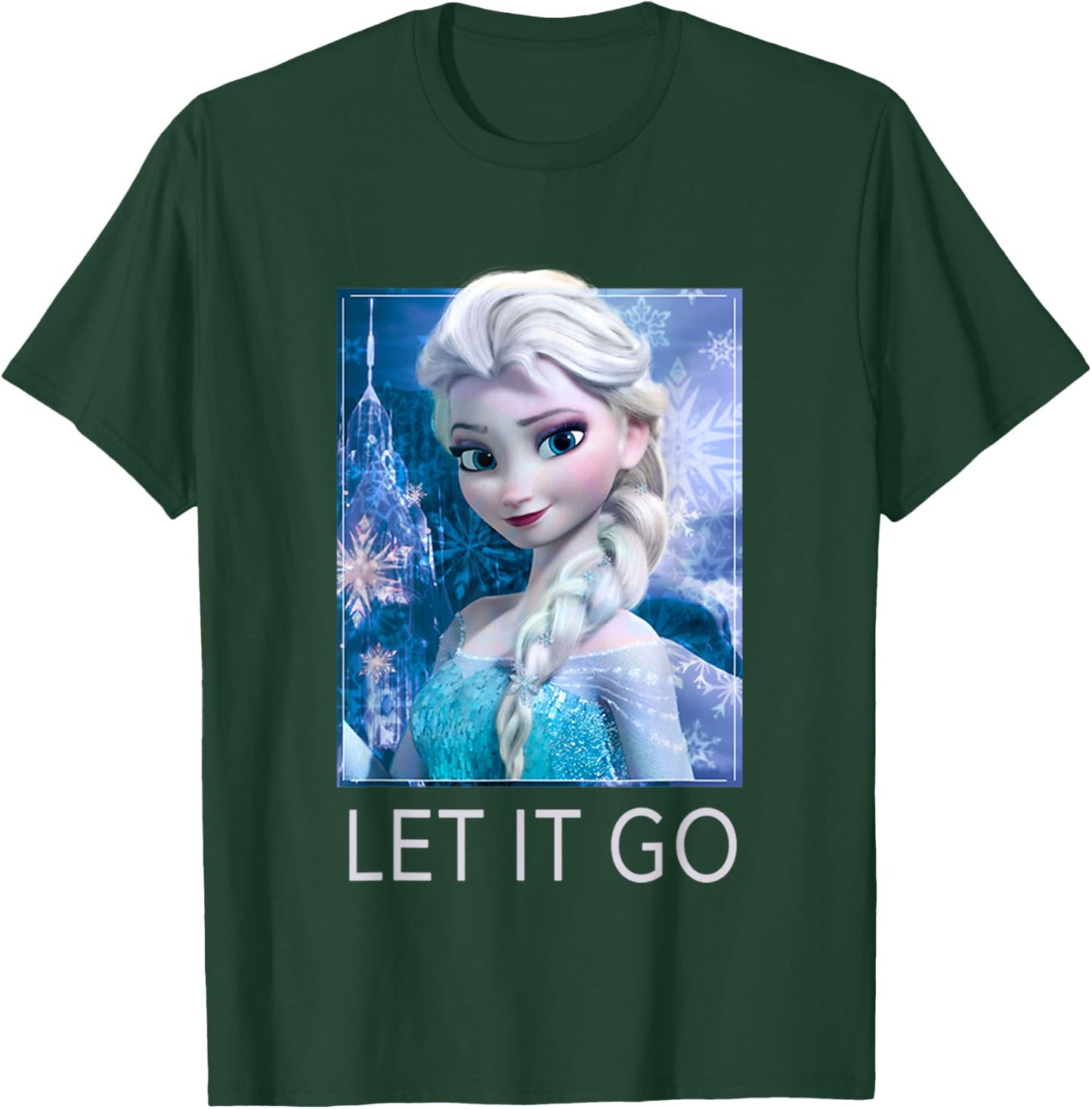 Disney Frozen Let It Go Elsa Ice Palace Vintage Portrait T-Shirt - T-Shirt | Forest
