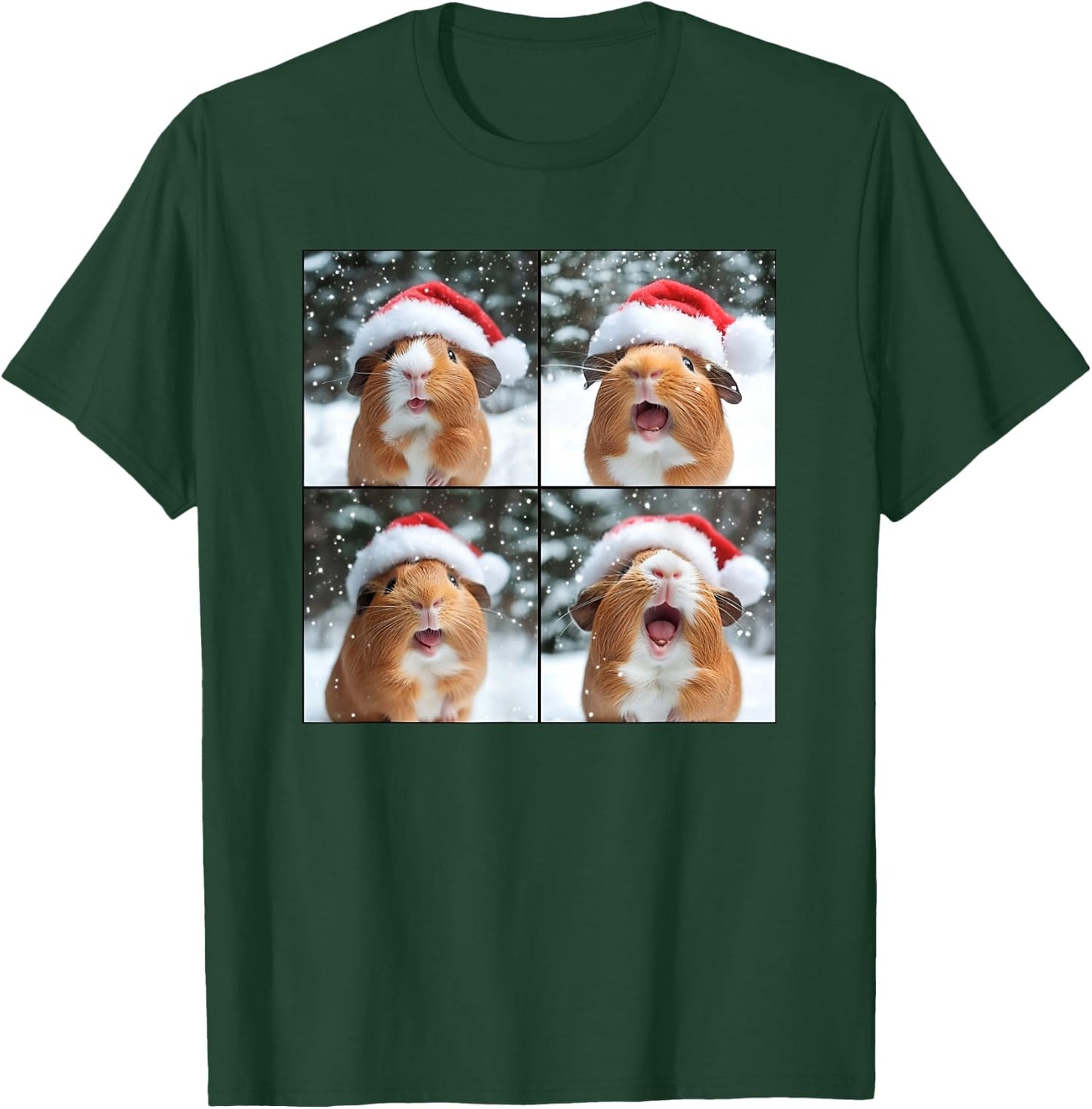 Guinea Pig With Santa Hat Christmas Guinea Pig Lover T-Shirt - T-Shirt | Forest
