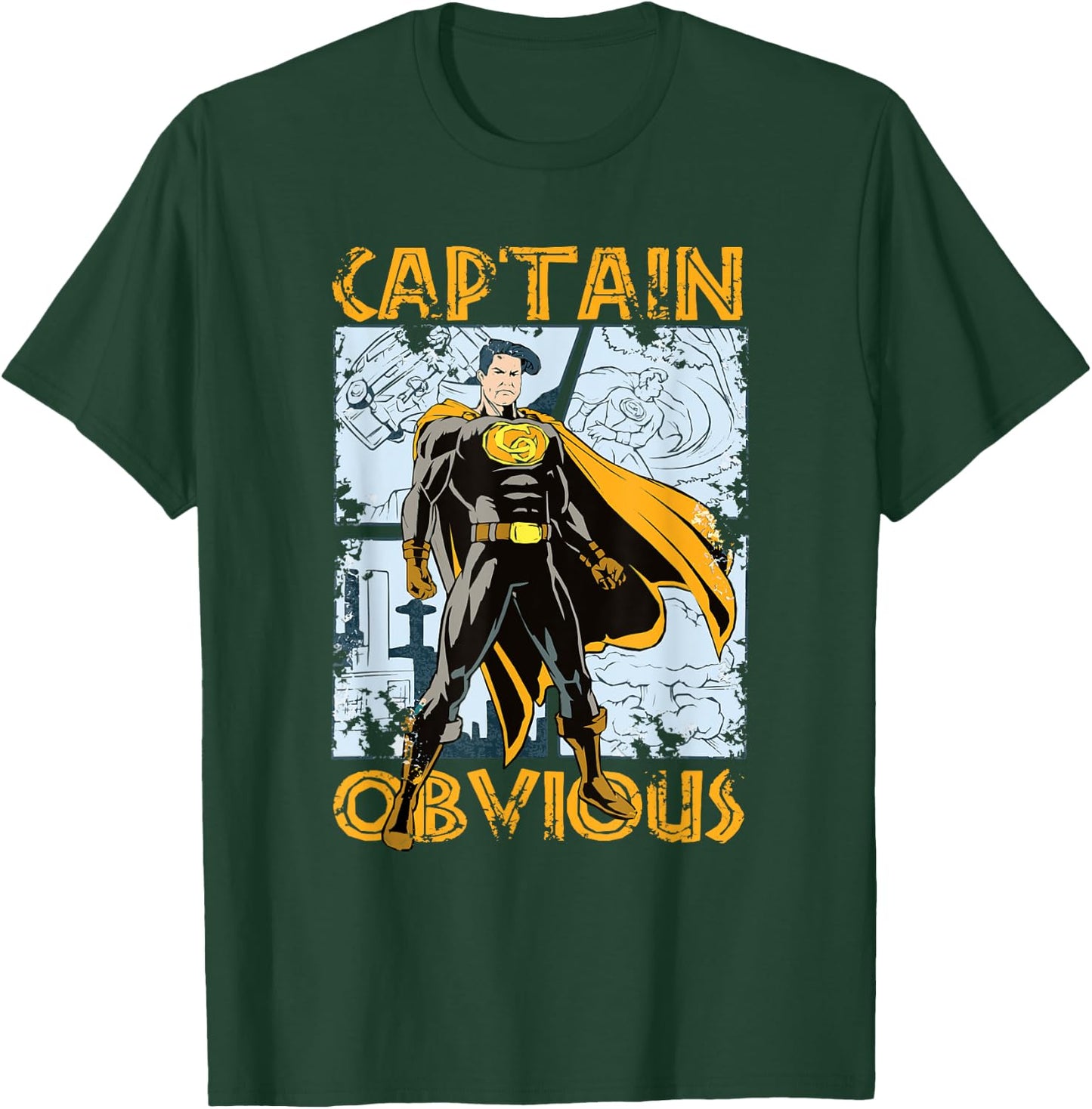 Captain Obvious Funny Sarcastic Graphic Novelty Superhero T-Shirt - T-Shirt | Forest