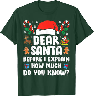 Dear Santa I Can Explain Funny Christmas Xmas Men Women Kids T-Shirt - T-Shirt | Forest