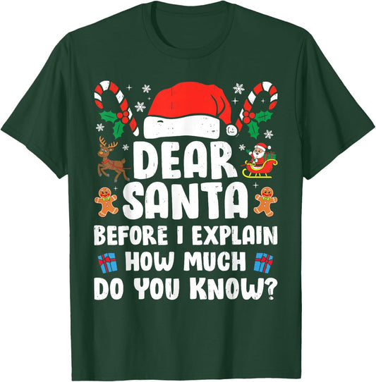 Dear Santa I Can Explain Funny Christmas Xmas Men Women Kids T-Shirt - T-Shirt | Forest